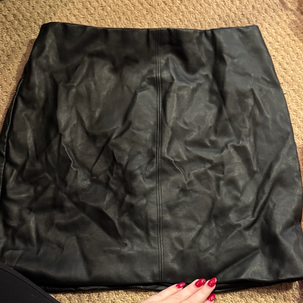 Hollister Black Leather Skirt